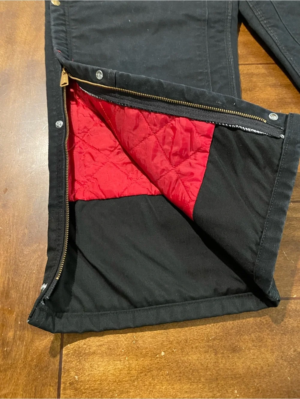 Carhartt Black Canvas Work Pants with Contrast Lining